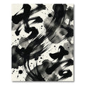 Bold Black Ink Splatter Calligraphy Rug