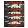 Distressed Crimson Black Weathered Grate Striped Rug