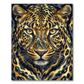 Majestic Golden Leopard Face Art Rug
