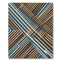 Tan Blue Crossed Beams Rug