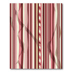 Deep Crimson And Rose Striped Rug