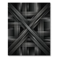 Monochrome Geometric Intersecting Linear Chrome Rug