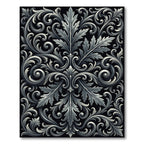 Ornate Silver Acanthus Scroll Rug