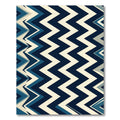 Modern Blue Navy Chevron Zigzag Rug