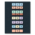Modern Pastel Number Block Grid Rug