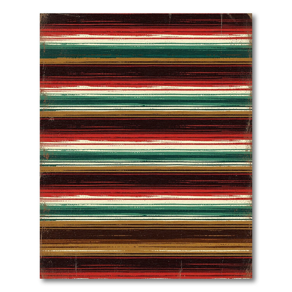 Rustic Earthy Tone Striped Rug