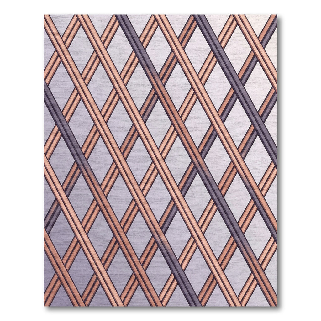 Sophisticated Copper and Charcoal Lattice Rug