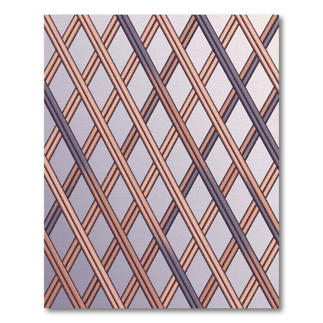 Sophisticated Copper and Charcoal Lattice Rug