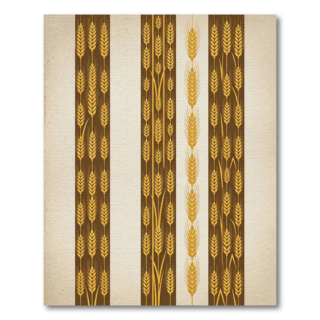 Golden Wheat Stalk Vertical Stripe Rug