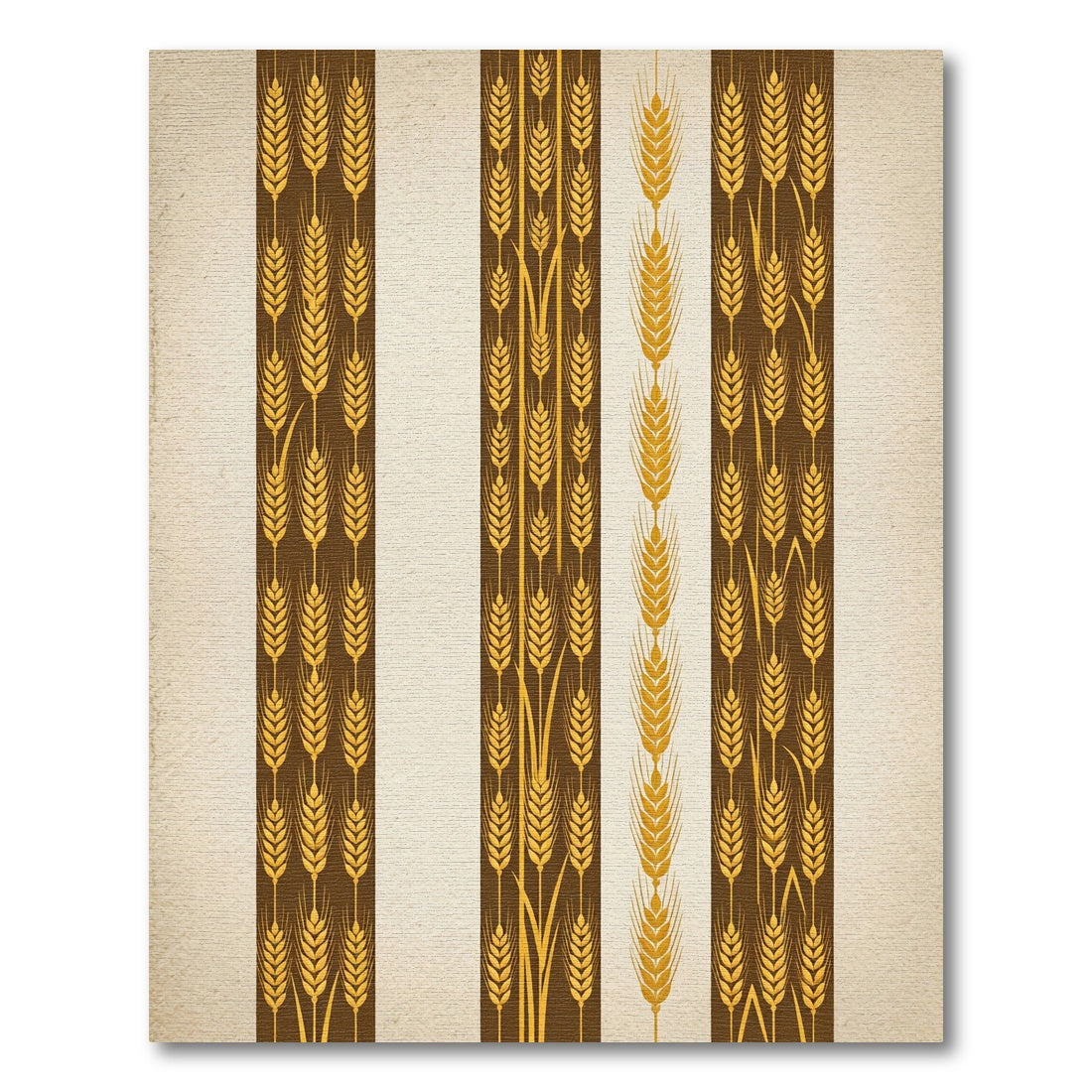 Golden Wheat Stalk Vertical Stripe Rug