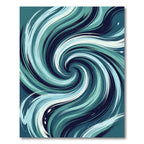 Deep Teal Swirl Abstract Flow Rug
