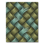 Woven Teal Gold Intersecting Curves Rug