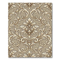 Elegant Taupe Damask Scroll Floral Rug