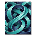Modern Teal Abstract Infinity Ribbon Rug