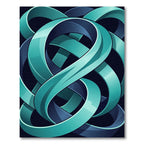 Modern Teal Abstract Infinity Ribbon Rug