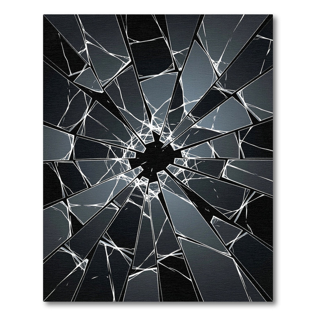 Monochromatic Shattered Glass Geometric Abstract Rug