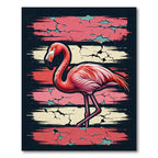 Vibrant Pink Flamingo Abstract Stripes Rug