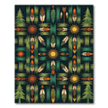Green Forest Sun Feather Arrow Rug