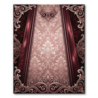 Elegant Rose Gold Victorian Damask Rug