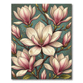 Ethereal Pink Magnolia Floral Botanical Rug