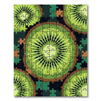 Vibrant Green Sliced Kiwi Fruit Mosaic Rug