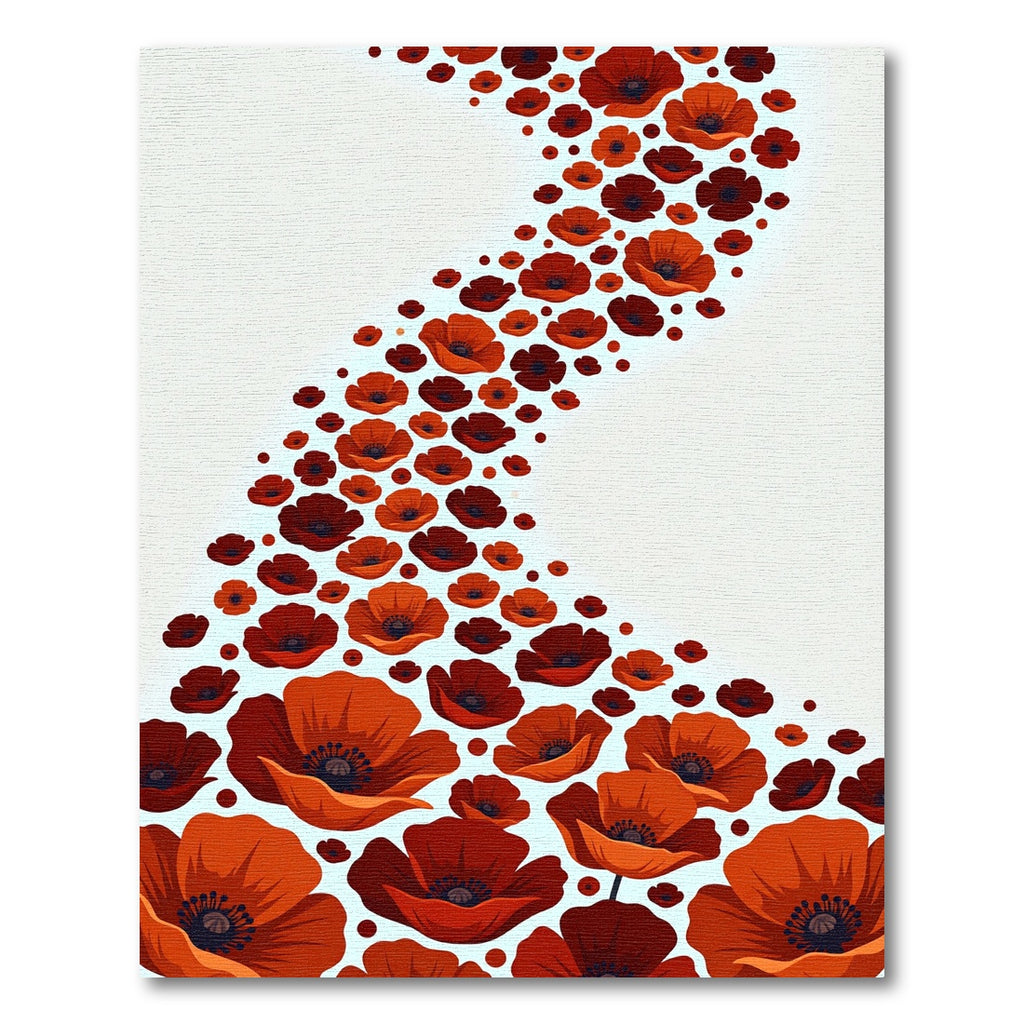 Crimson Poppy Field Garden Accent Rug