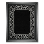 Ornate Silver Floral Border Rug