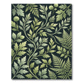 Lush Green Botanical Fern Foliage Rug