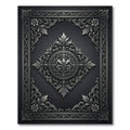 Dark Gray Ornate Floral Medallion Rug