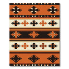 Earthy Terracotta Geometric Southwest Striped Rug