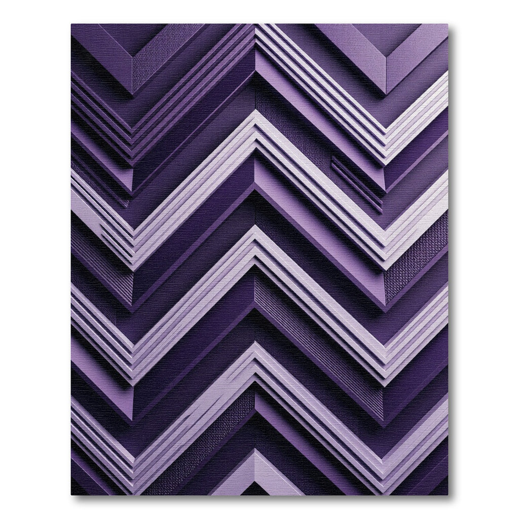Deep Plum Chevron Layers Rug