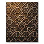 Elegant Bronze Clovers Interlocking Lattice Rug
