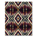 Chic Maroon Geometric Chain Link Tapestry Rug
