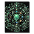 Luminous Celestial Solar System Radiant Mandala Rug