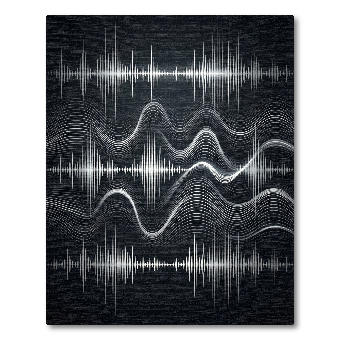 Silver Soundwave Abstract Lines Rug