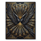 Art Deco Golden Peacock Feather Crest Rug