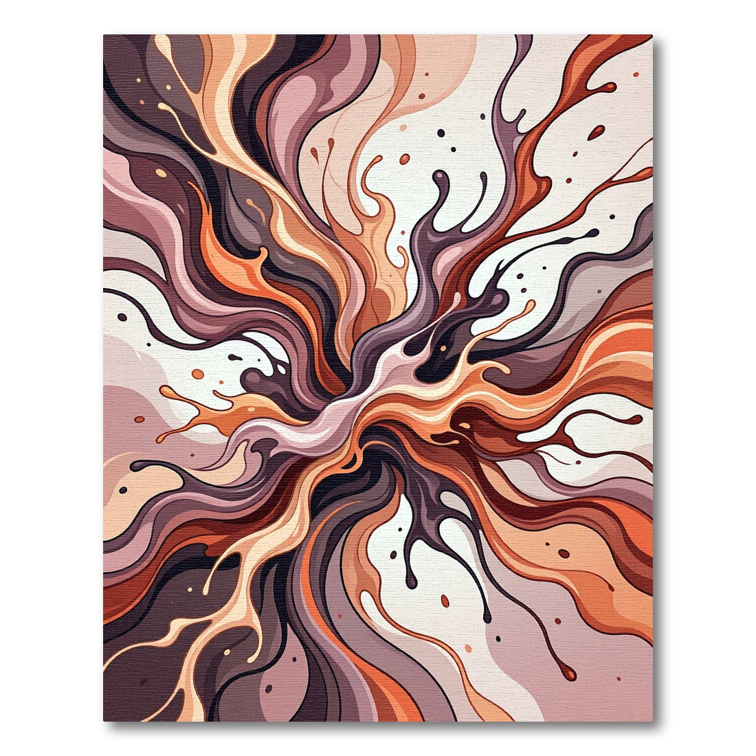 Abstract Fluid Terracotta Brown Swirl Rug