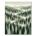 Misty Forest Pine Woodland Landscape Rug