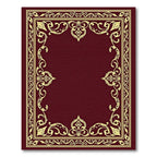Regal Crimson Gold Baroque Border Rug