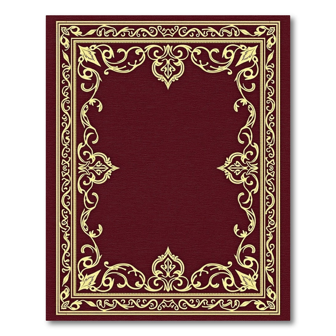 Regal Crimson Gold Baroque Border Rug