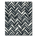Monochrome Charcoal and Silver Chevron Rug