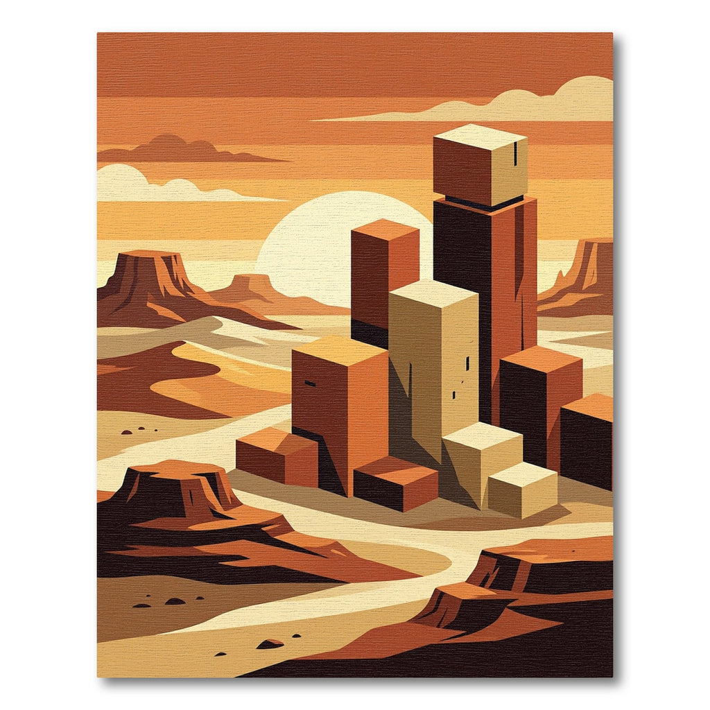 Terracotta Geometric Desert Mesa Rug