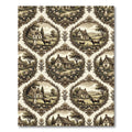 Vintage Farmhouse Scene Oval Scroll Rug