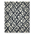 Ornate Black Vine Lattice Rug