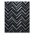Monochrome Gray Herringbone Chevron Rug