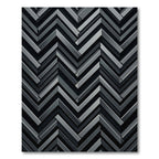 Monochrome Gray Herringbone Chevron Rug