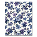 Deep Blue Purple Floral Branches Rug