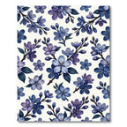 Deep Blue Purple Floral Branches Rug