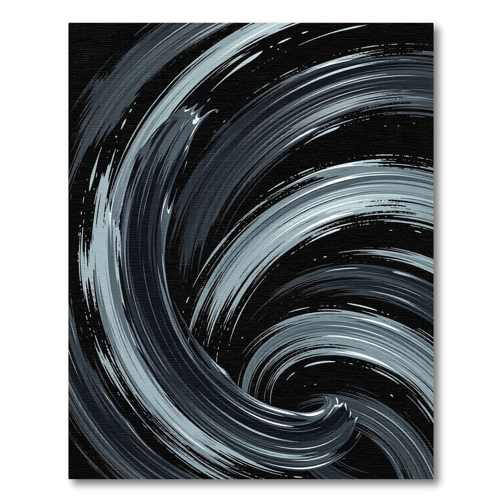 Monochrome Abstract Swirl Fluid Art Rug