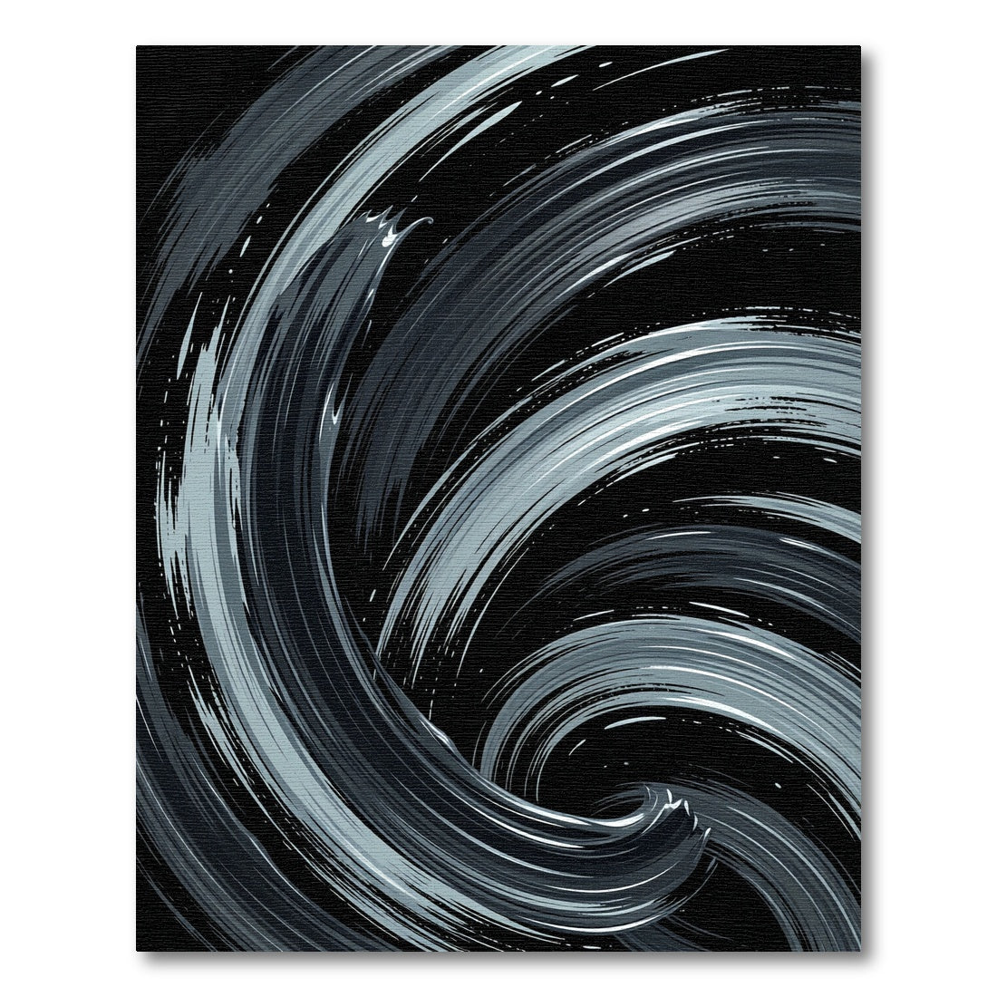 Monochrome Abstract Swirl Fluid Art Rug